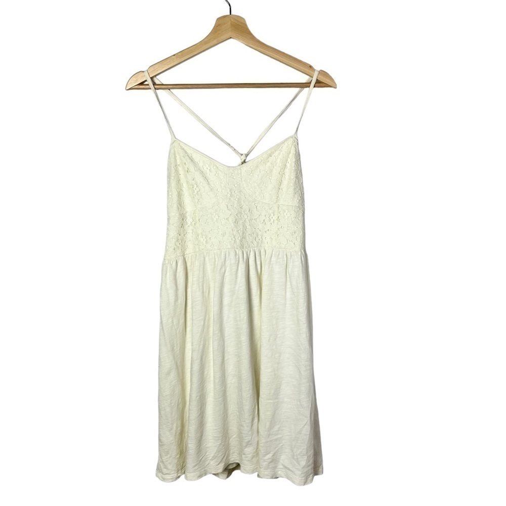 American Eagle AEO Ivory White Lace Fit & Flare Mini Dress S